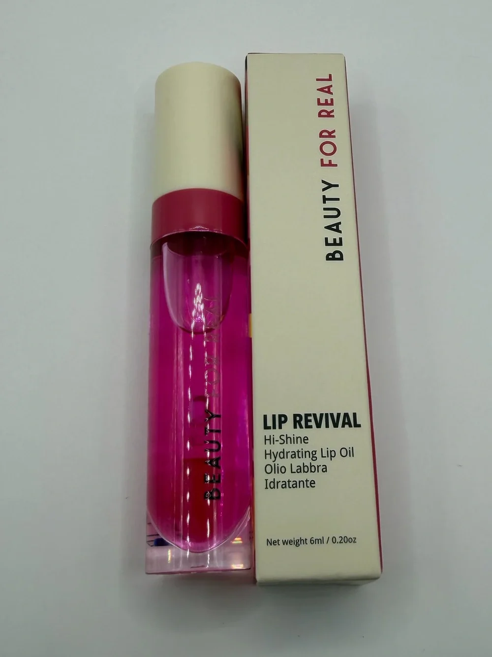 Beauty For Real Lip Revival Hi-Shine Hydrating Lip Oil in Raspberry Beret